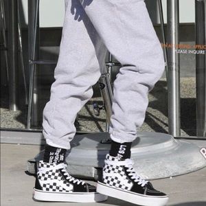 Platform checkered vans